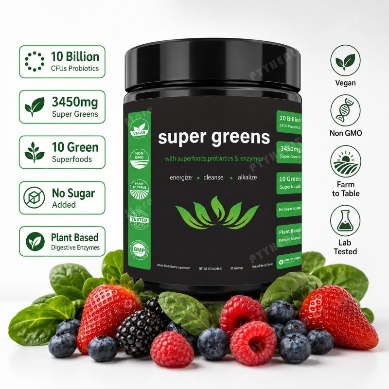 Super Greens Powder with Fruit - Digestive Enzyme Blend ulasan dan harga